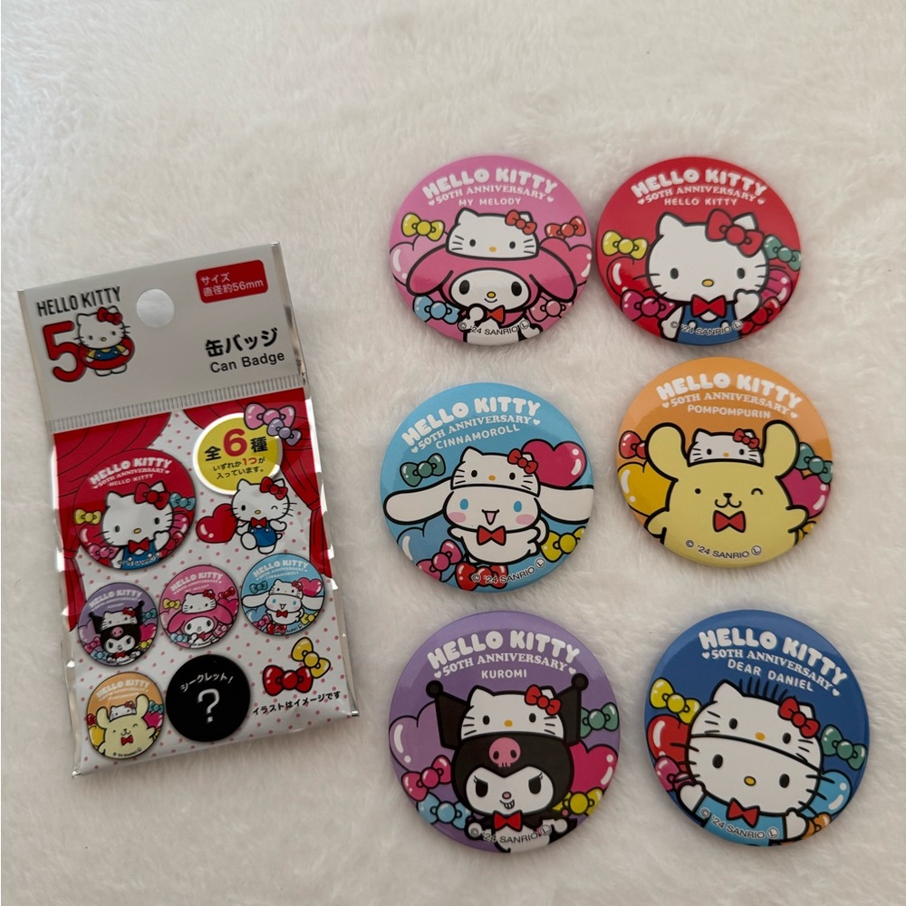 Hello Kitty 50th Anniversary Can Badge  Set of 6